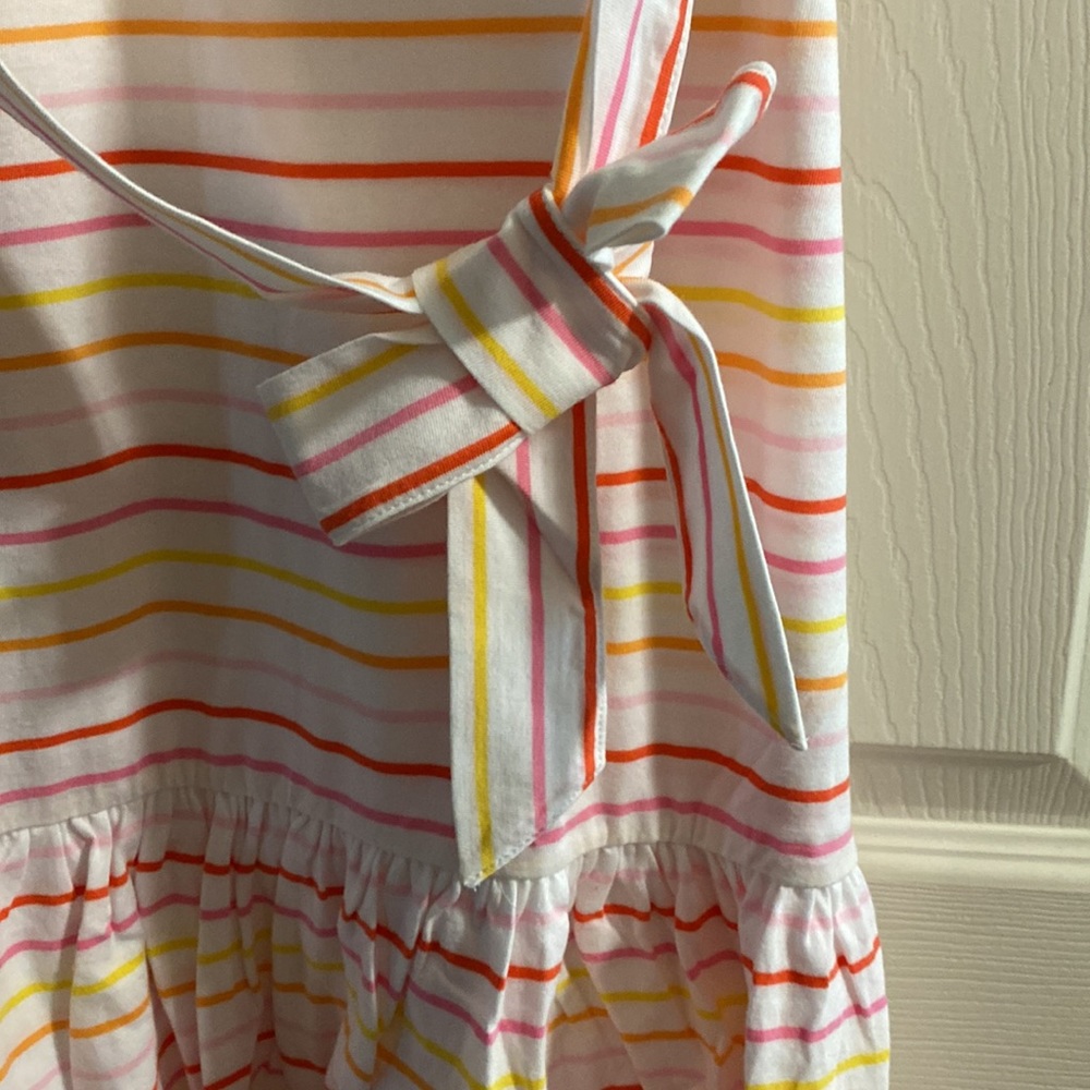 J. Crew White / pink/yellow /orange Striped Midi Dress NWT - Picture 5 of 11